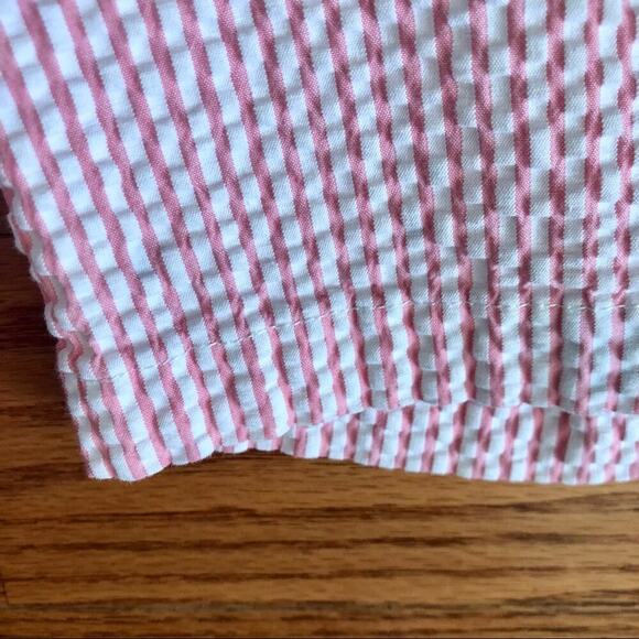 OSCAR DE LA RENTA Seersucker Pink White Striped shorts Girl’s Size 14 - Picture 6 of 10